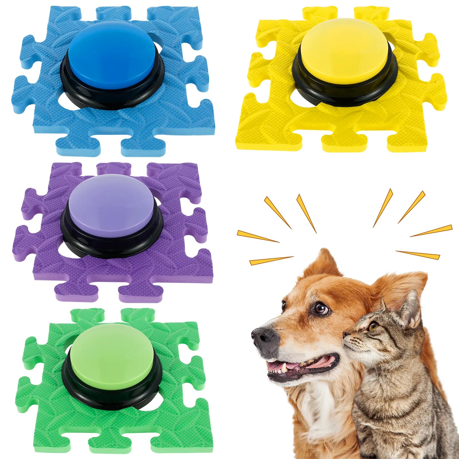 Recordable Dog Buttons - Pet Training Buzzer Set (4 France