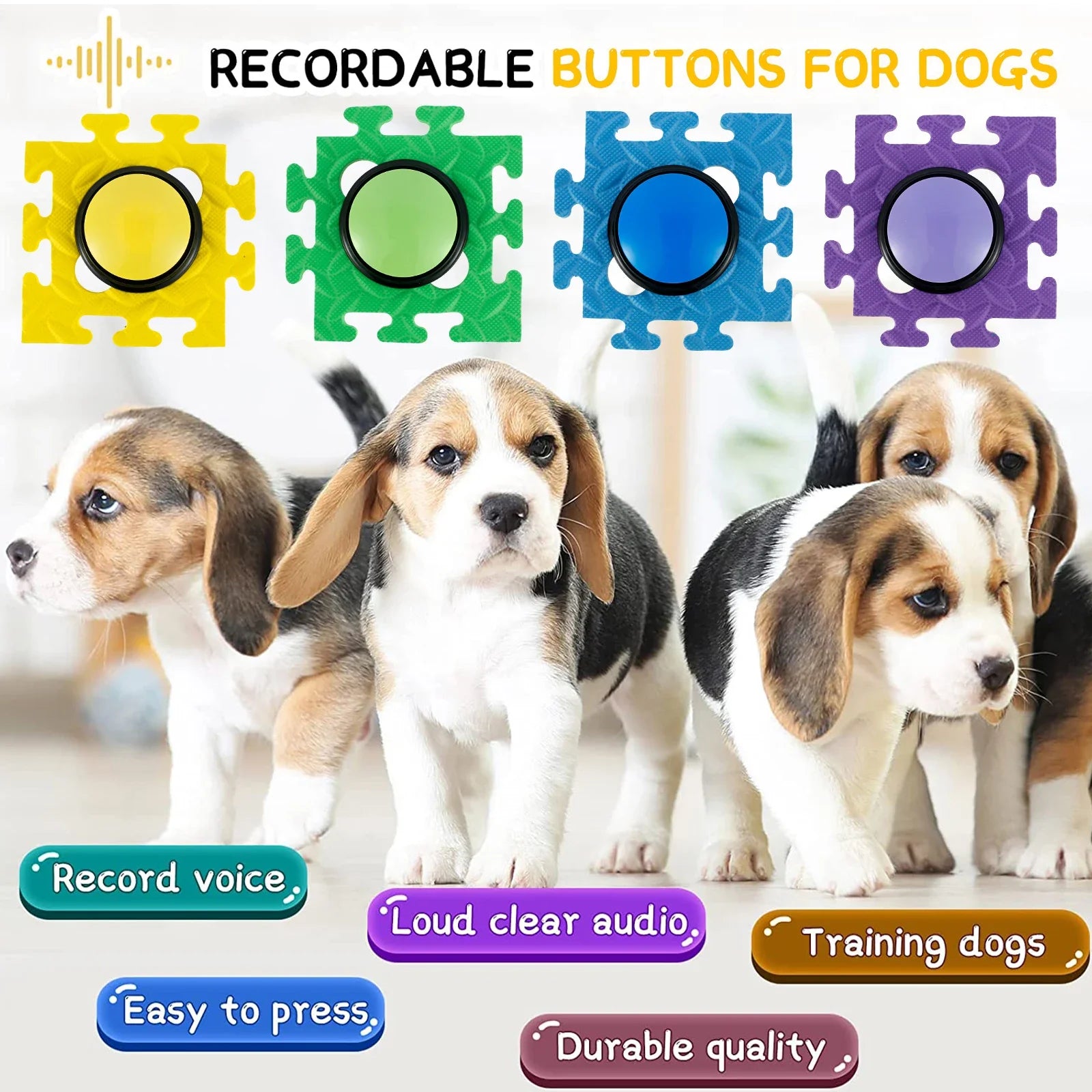 4Pcs Dog Talking Button Recordable Training Buttons for Dogs