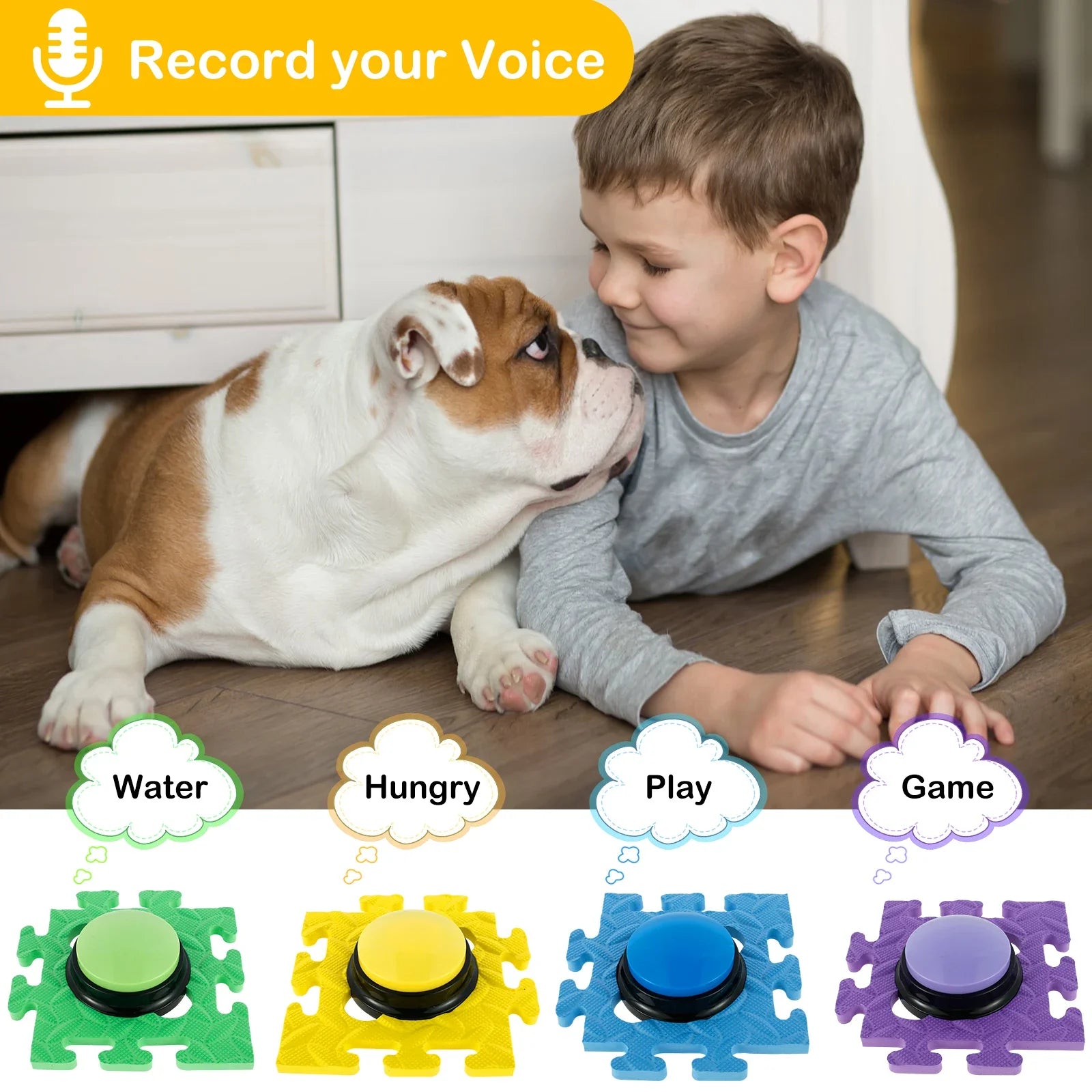 4Pcs Dog Talking Button Recordable Training Buttons for Dogs